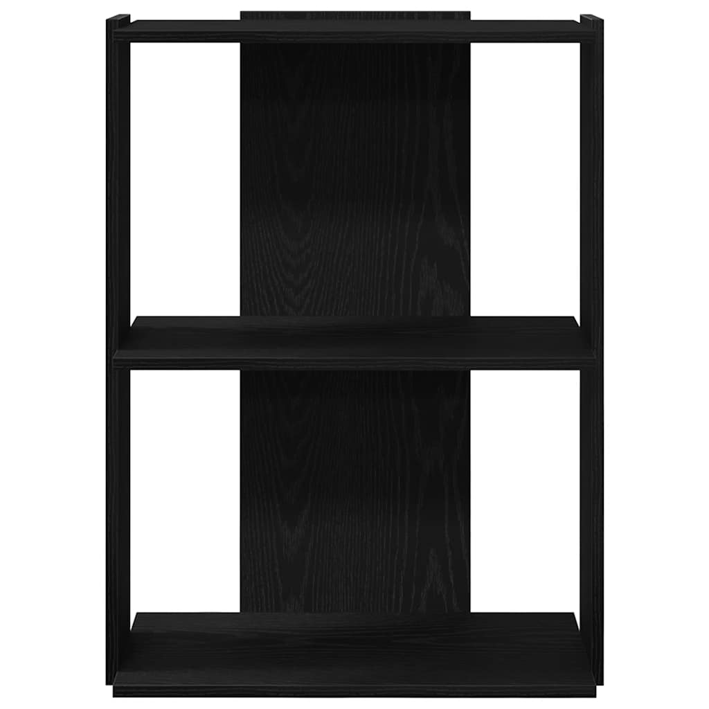 vidaXL Bookcase 3-Tier Black 60x30x80 cm Engineered Wood