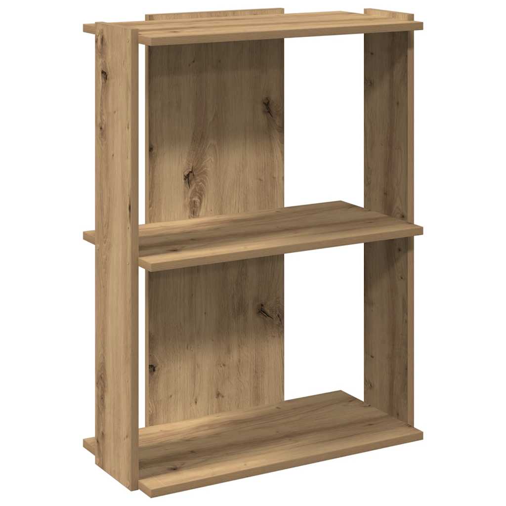 vidaXL Bookcase 3-Tier Artisan Oak 60x30x80 cm Engineered Wood