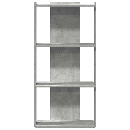 vidaXL Bookcase 3-Tier Concrete Grey 60x30x120 cm Engineered Wood
