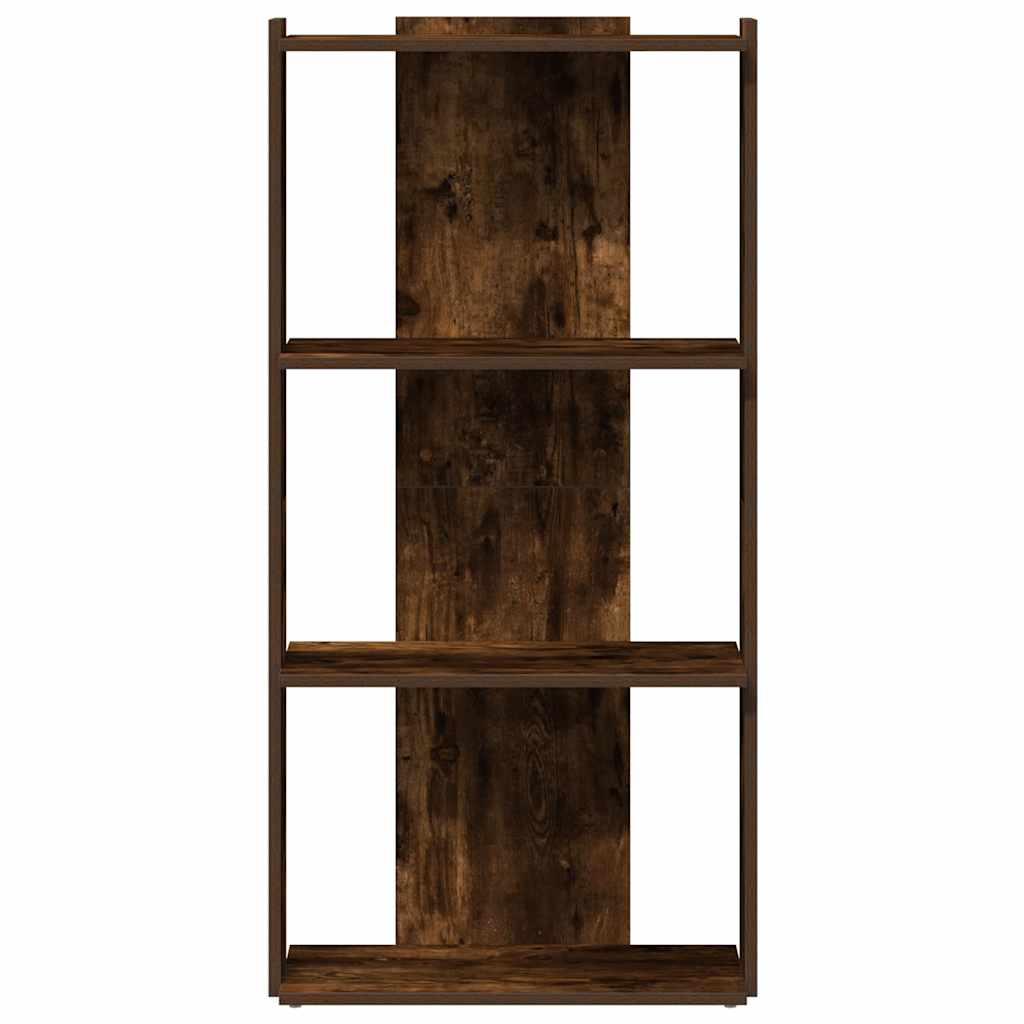 vidaXL Bookcase 3-Tier Smoked Oak 60x30x120 cm Engineered Wood