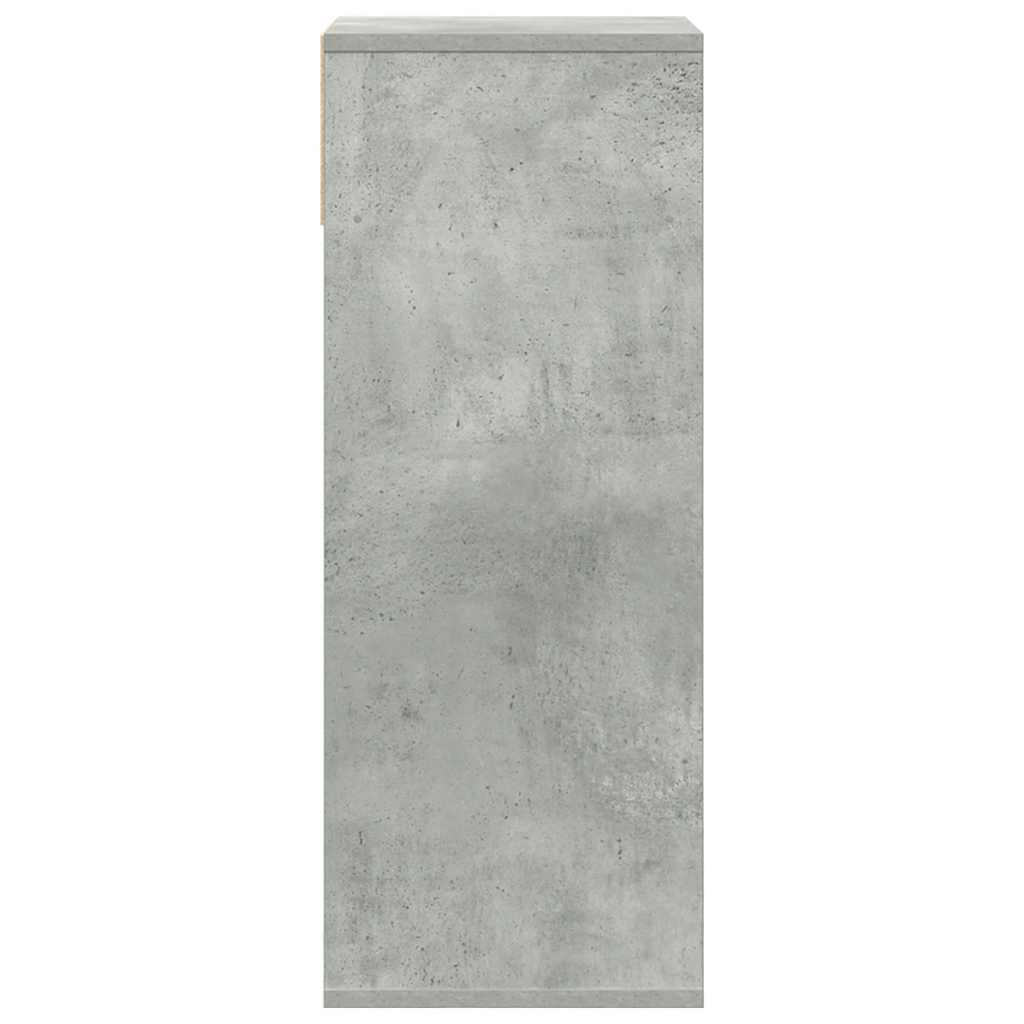 vidaXL Book Cabinet Concrete Grey 34x31x80 cm Engineered Wood