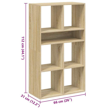 vidaXL Book Cabinet Sonoma Oak 66x31x112 cm Engineered Wood