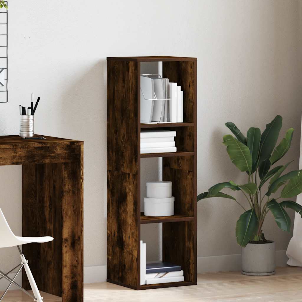 vidaXL Book Cabinet Smoked Oak 34x31x112 cm Engineered Wood