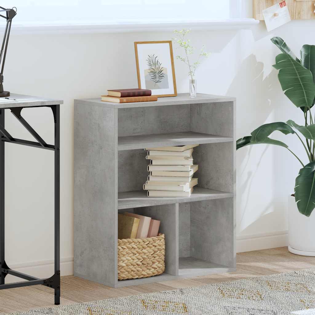 vidaXL Book Cabinet Concrete Grey 60x30x71,5 cm Engineered Wood