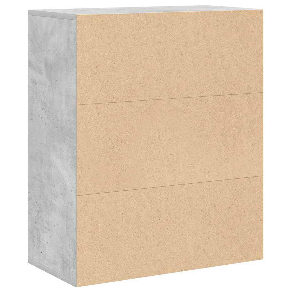 vidaXL Book Cabinet Concrete Grey 60x30x71,5 cm Engineered Wood