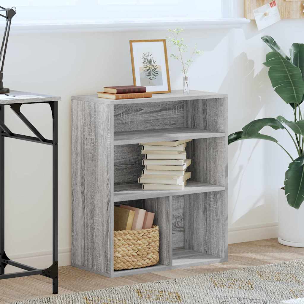 vidaXL Book Cabinet Grey Sonoma 60x30x71.5 cm Engineered Wood