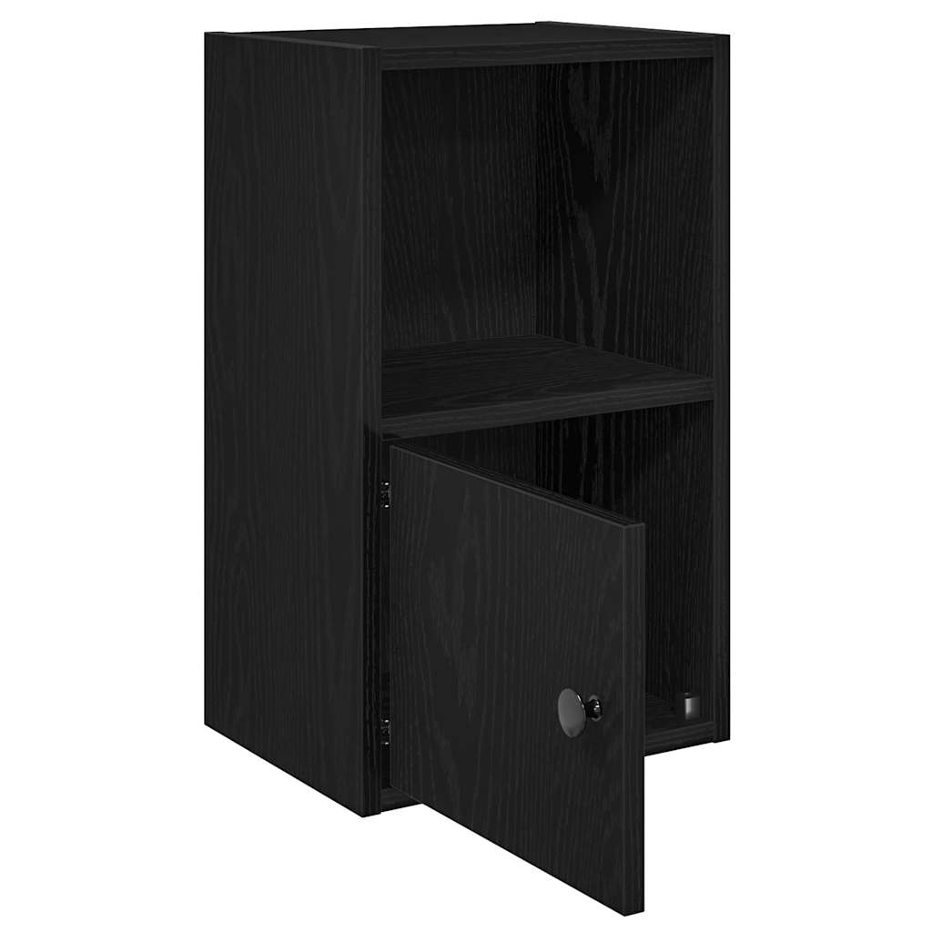 vidaXL Bookcase Black Oak 31x24x52 cm Engineered Wood