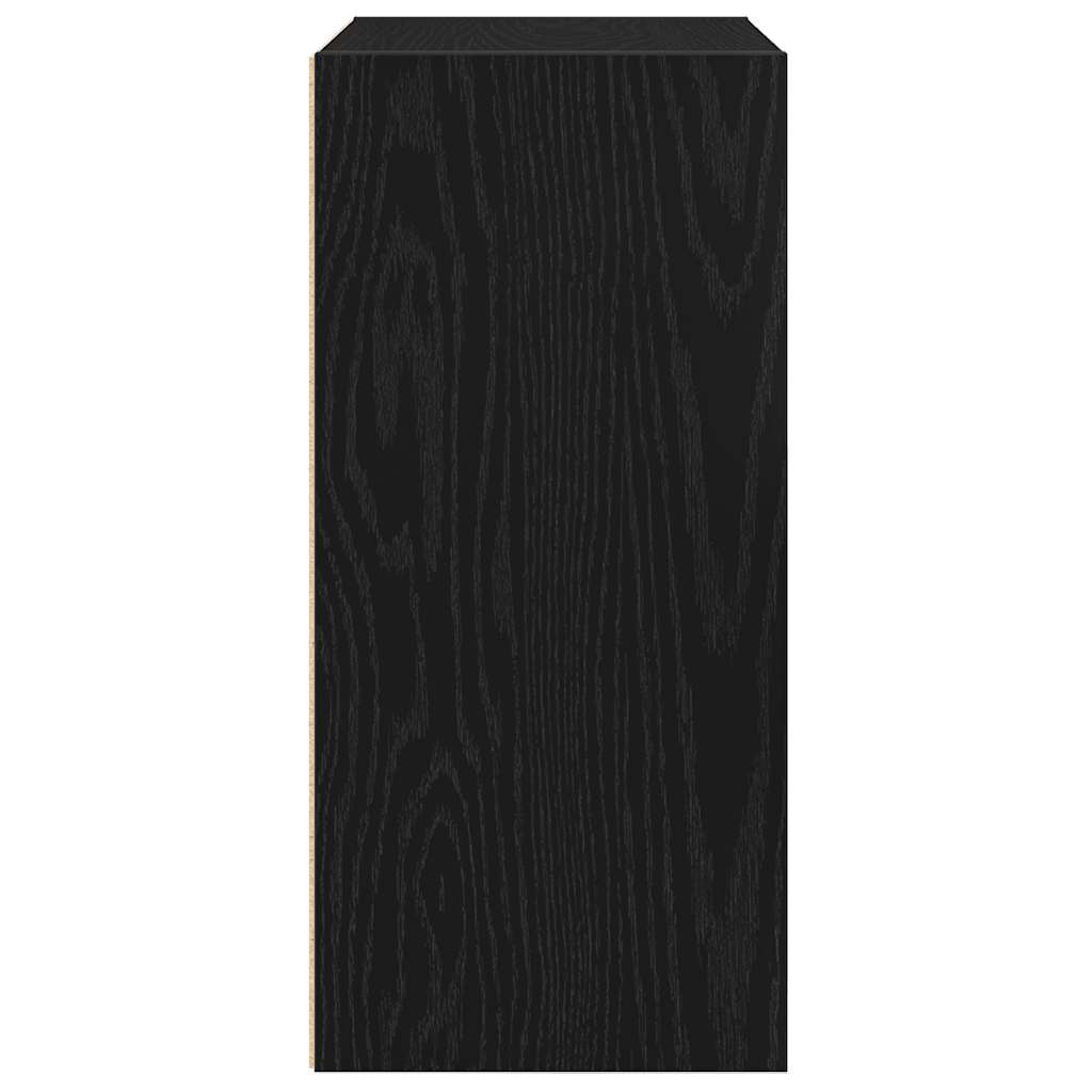 vidaXL Bookcase Black Oak 31x24x52 cm Engineered Wood