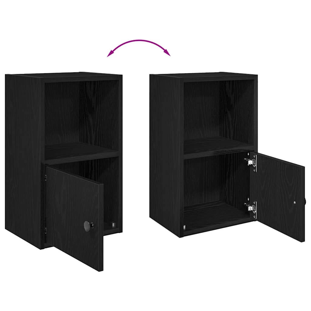 vidaXL Bookcase Black Oak 31x24x52 cm Engineered Wood