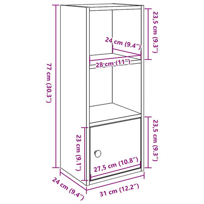 vidaXL Bookcase Grey Sonoma 31x24x77 cm Engineered Wood