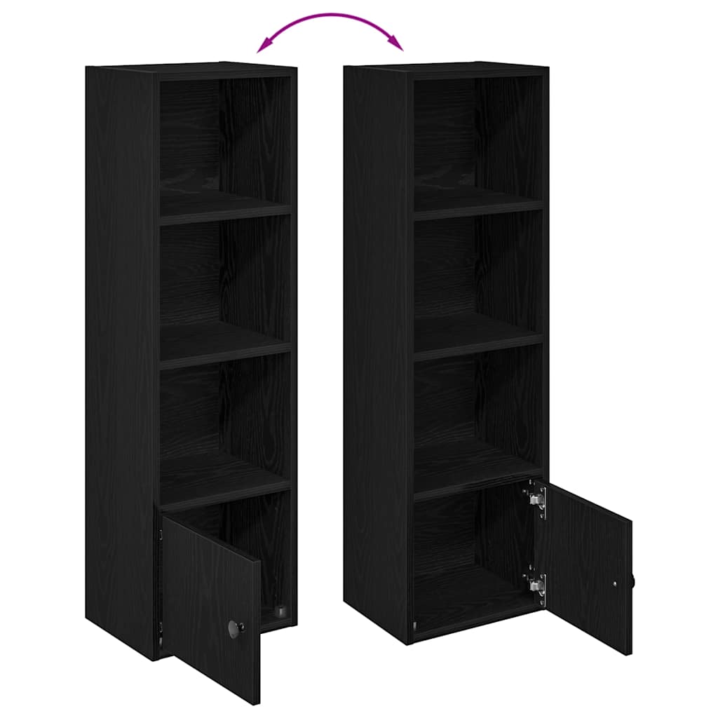 vidaXL Bookcase Black Oak 31x24x102 cm Engineered Wood