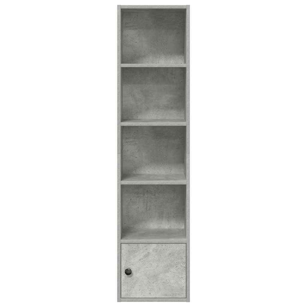 vidaXL Bookcase Concrete Grey 31x24x127 cm Engineered Wood