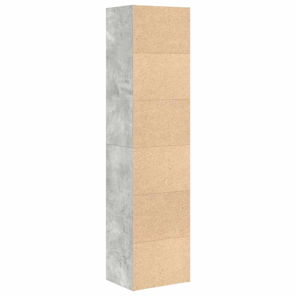 vidaXL Bookcase Concrete Grey 31x24x127 cm Engineered Wood