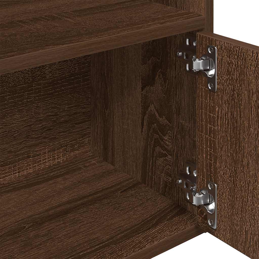 vidaXL Bookcase Brown Oak 31x24x127 cm Engineered Wood