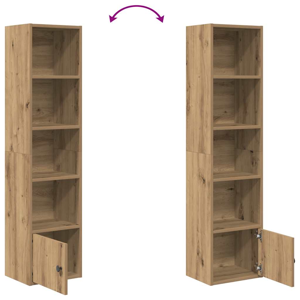 vidaXL Bookcase Artisan Oak 31x24x127 cm Engineered Wood