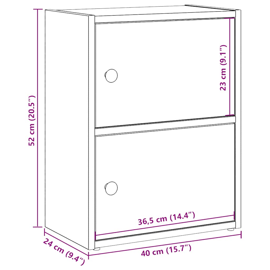 vidaXL Bookcase Black Oak 40x24x52 cm Engineered Wood