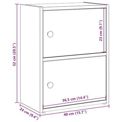 vidaXL Bookcase Black Oak 40x24x52 cm Engineered Wood