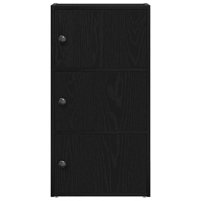 vidaXL Bookcase Black Oak 40x24x77 cm Engineered Wood