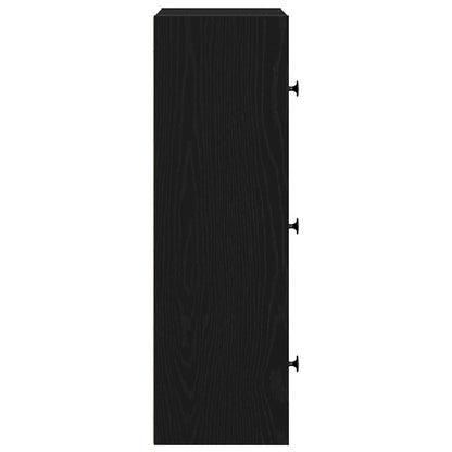 vidaXL Bookcase Black Oak 40x24x77 cm Engineered Wood