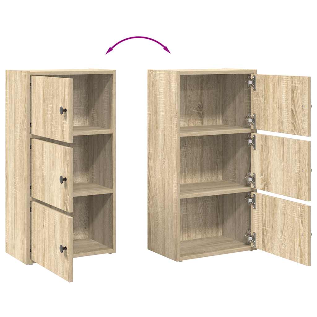 vidaXL Bookcase Sonoma Oak 40x24x77 cm Engineered Wood