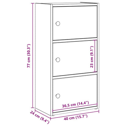 vidaXL Bookcase Sonoma Oak 40x24x77 cm Engineered Wood