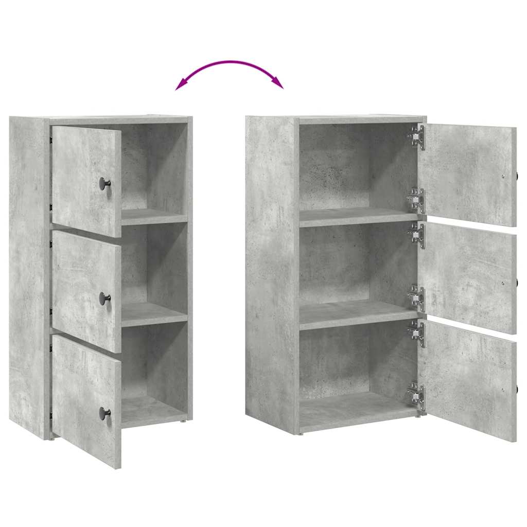 vidaXL Bookcase Concrete Grey 40x24x77 cm Engineered Wood