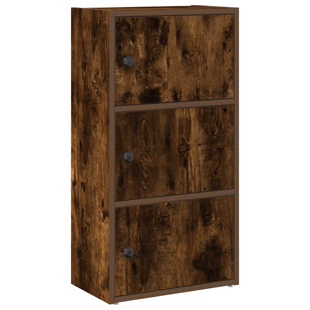 vidaXL Bookcase Smoked Oak 40x24x77 cm Engineered Wood
