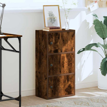 vidaXL Bookcase Smoked Oak 40x24x77 cm Engineered Wood