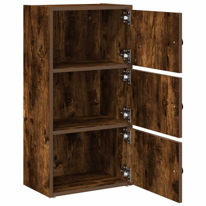 vidaXL Bookcase Smoked Oak 40x24x77 cm Engineered Wood