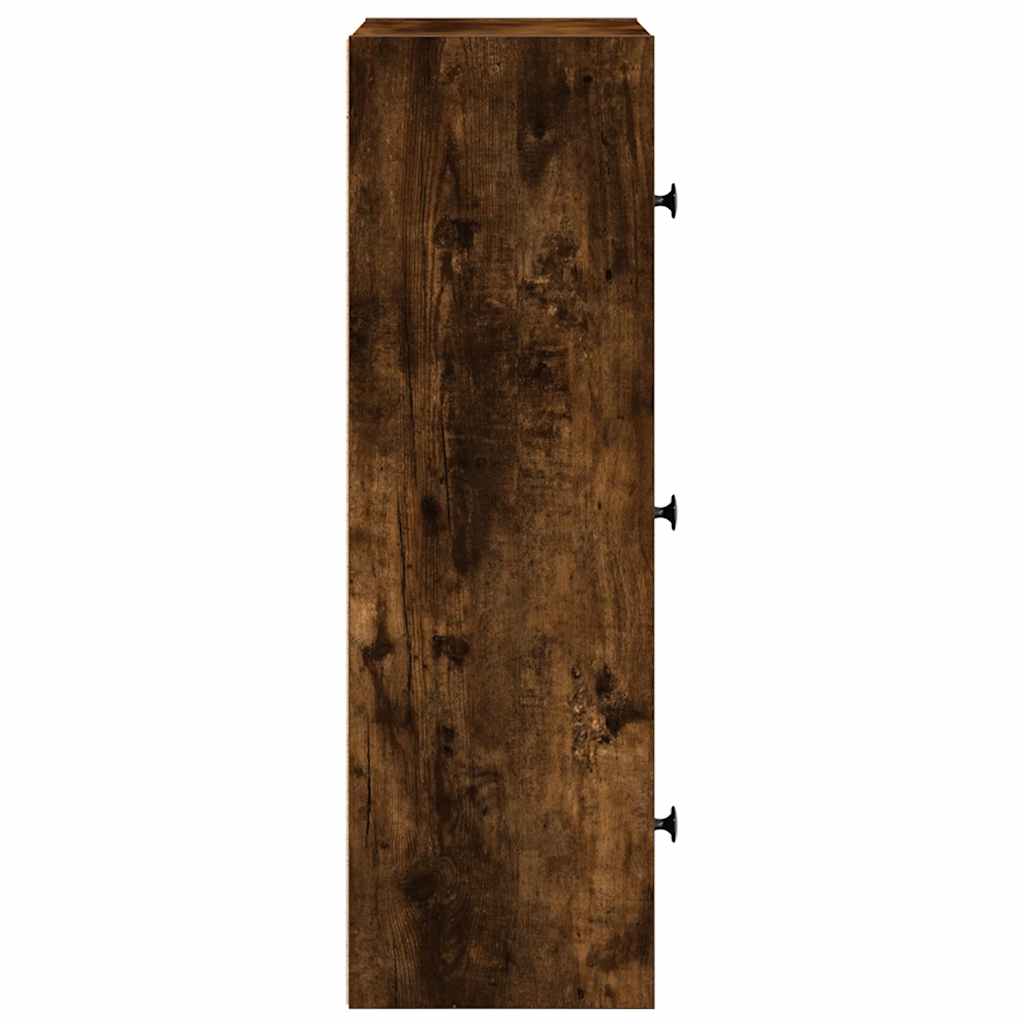 vidaXL Bookcase Smoked Oak 40x24x77 cm Engineered Wood