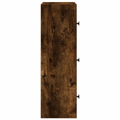 vidaXL Bookcase Smoked Oak 40x24x77 cm Engineered Wood