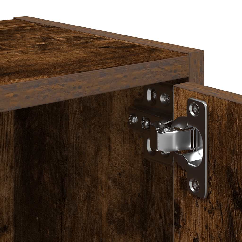 vidaXL Bookcase Smoked Oak 40x24x77 cm Engineered Wood