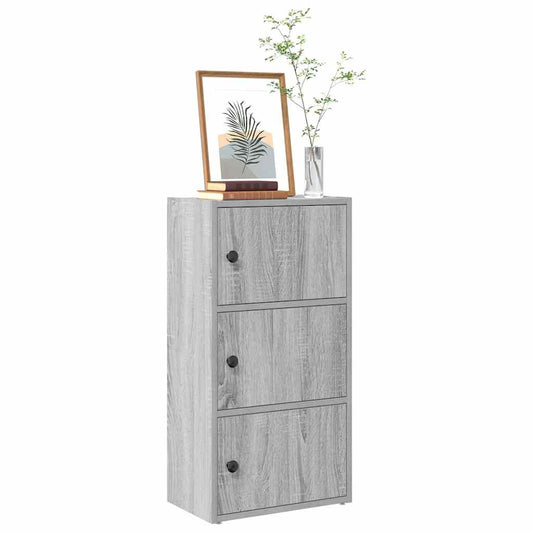 vidaXL Bookcase Grey Sonoma 40x24x77 cm Engineered Wood