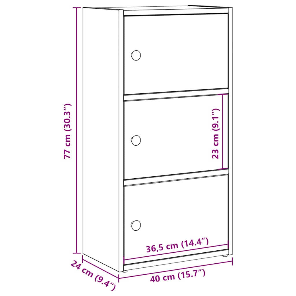 vidaXL Bookcase Artisan Oak 40x24x77 cm Engineered Wood