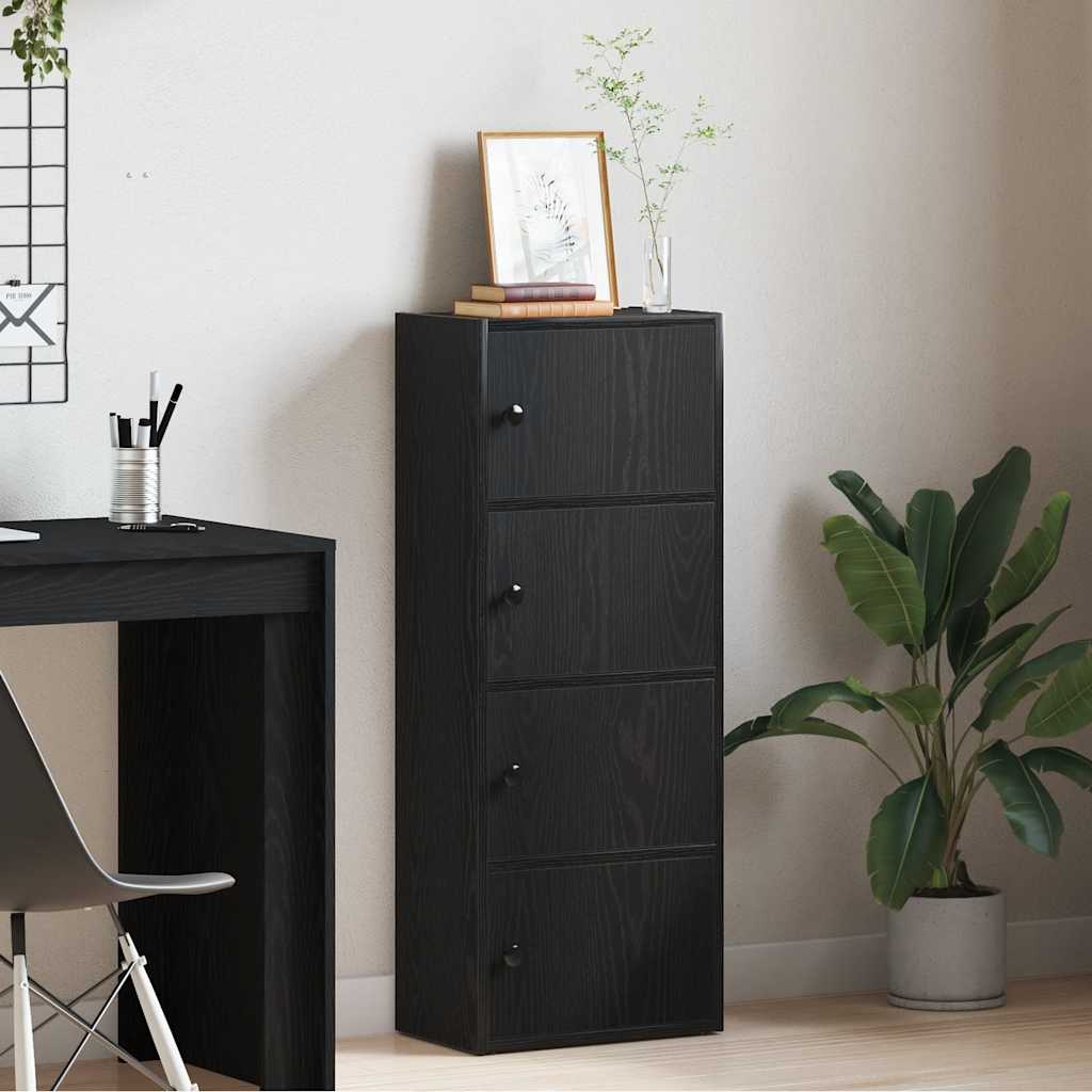 vidaXL Bookcase Black Oak 40x24x102 cm Engineered Wood
