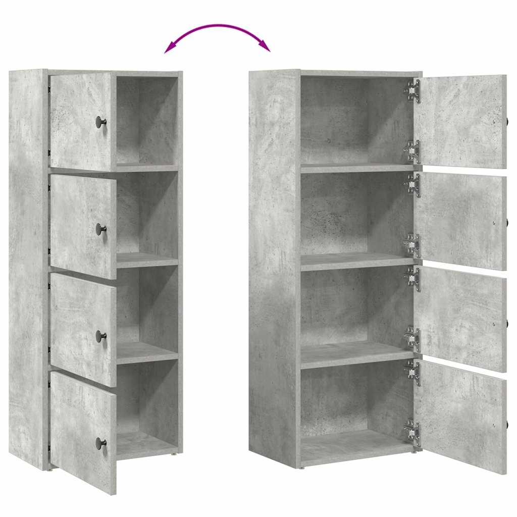 vidaXL Bookcase Concrete Grey 40x24x102 cm Engineered Wood