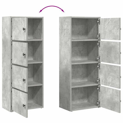 vidaXL Bookcase Concrete Grey 40x24x102 cm Engineered Wood