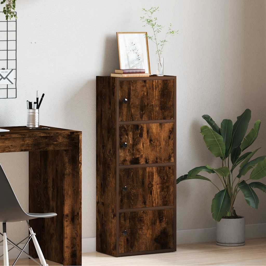 vidaXL Bookcase Smoked Oak 40x24x102 cm Engineered Wood