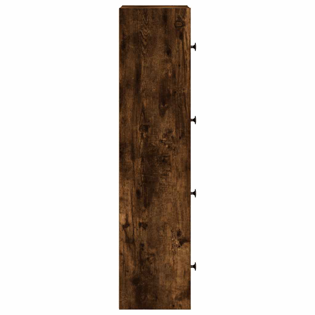 vidaXL Bookcase Smoked Oak 40x24x102 cm Engineered Wood