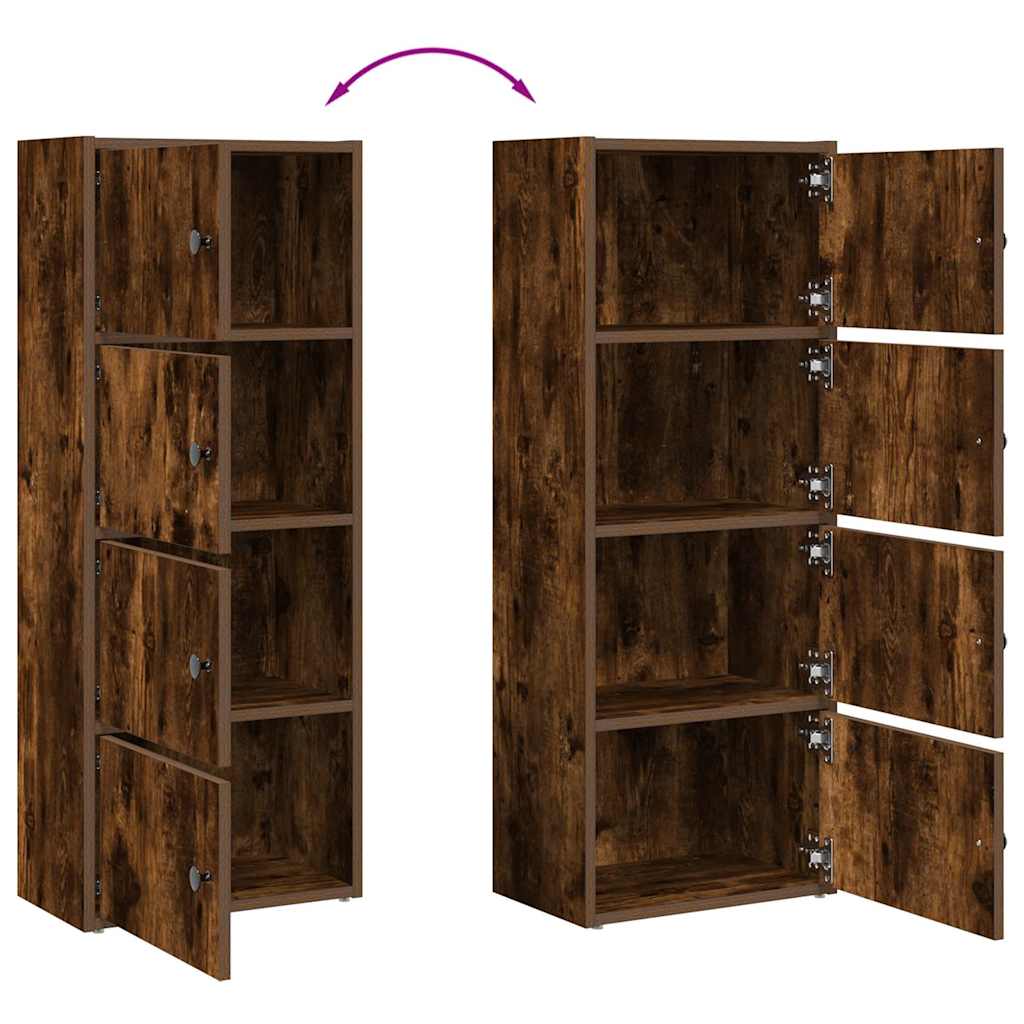 vidaXL Bookcase Smoked Oak 40x24x102 cm Engineered Wood