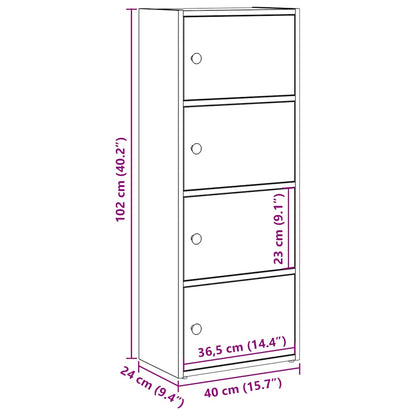 vidaXL Bookcase Smoked Oak 40x24x102 cm Engineered Wood