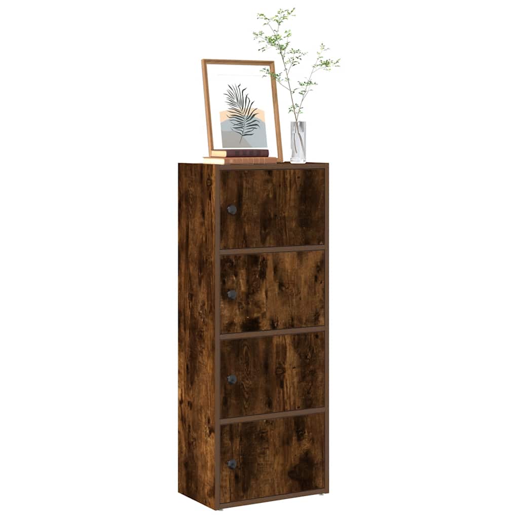 vidaXL Bookcase Smoked Oak 40x24x102 cm Engineered Wood