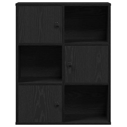 vidaXL Bookcase Black Oak 60x24x76,5 cm Engineered Wood