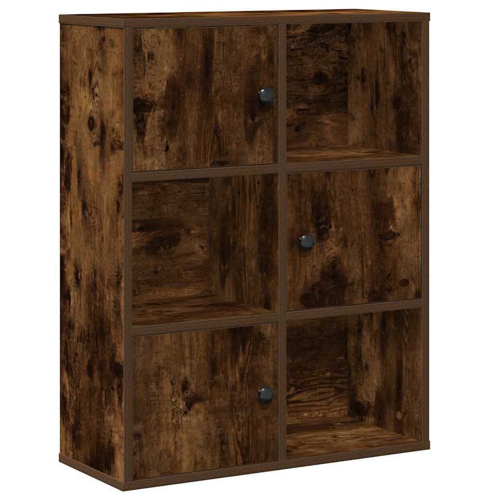 vidaXL Bookcase Smoked Oak 60x24x76,5 cm Engineered Wood