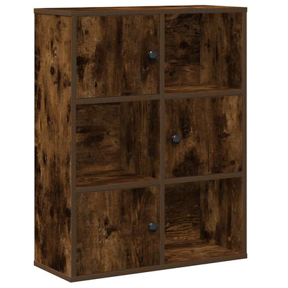 vidaXL Bookcase Smoked Oak 60x24x76,5 cm Engineered Wood
