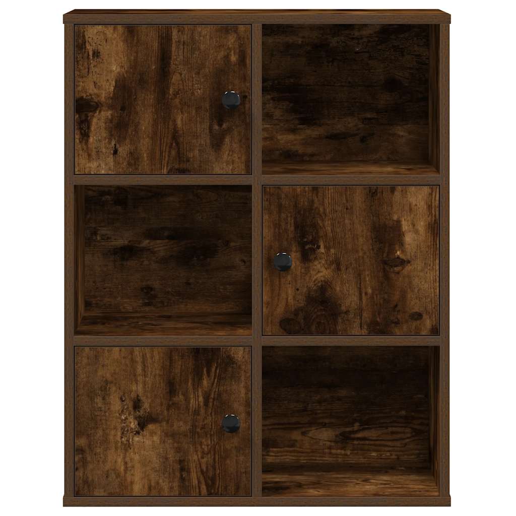 vidaXL Bookcase Smoked Oak 60x24x76.5 cm Engineered Wood