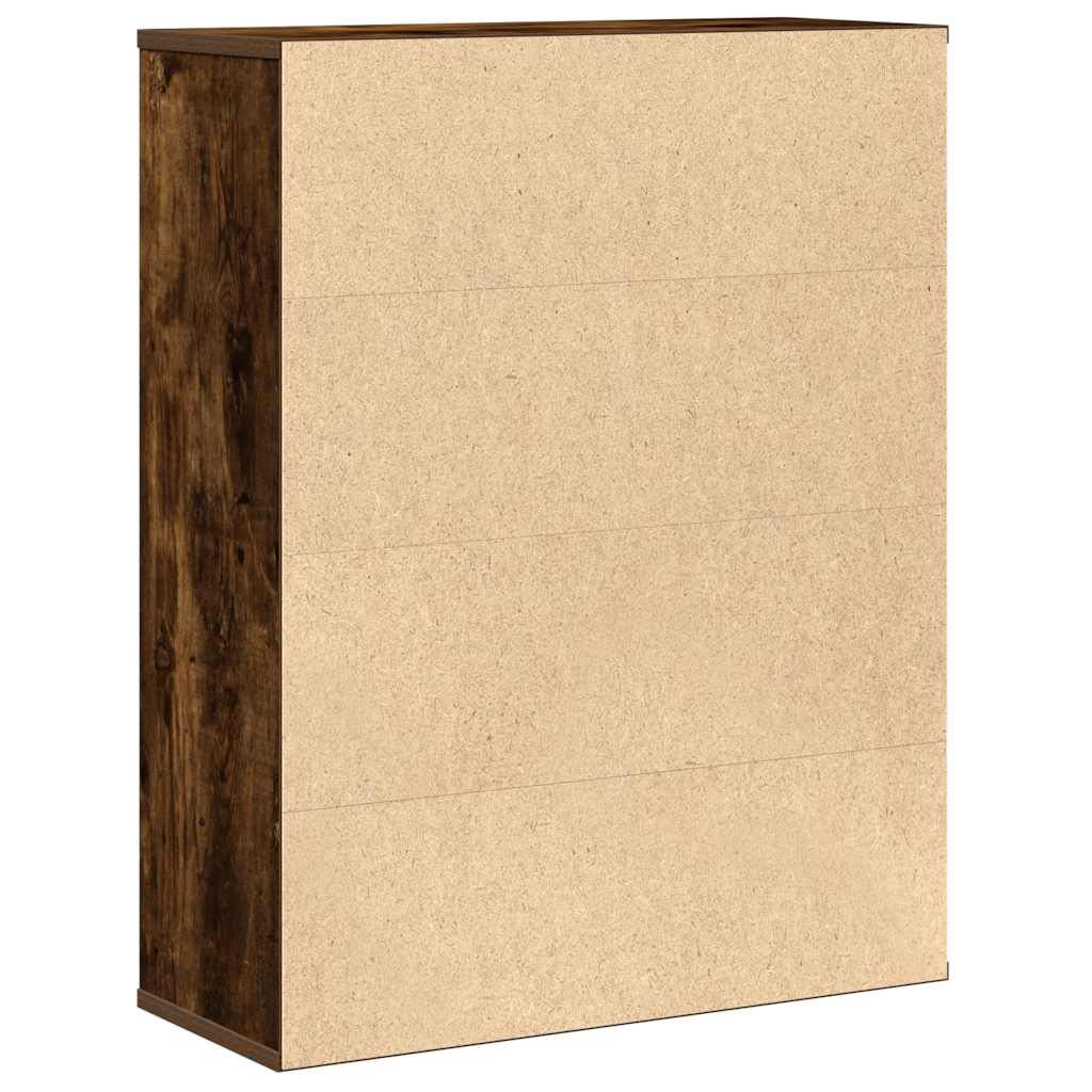 vidaXL Bookcase Smoked Oak 60x24x76,5 cm Engineered Wood