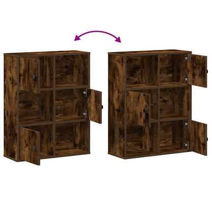 vidaXL Bookcase Smoked Oak 60x24x76,5 cm Engineered Wood