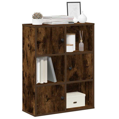 vidaXL Bookcase Smoked Oak 60x24x76,5 cm Engineered Wood