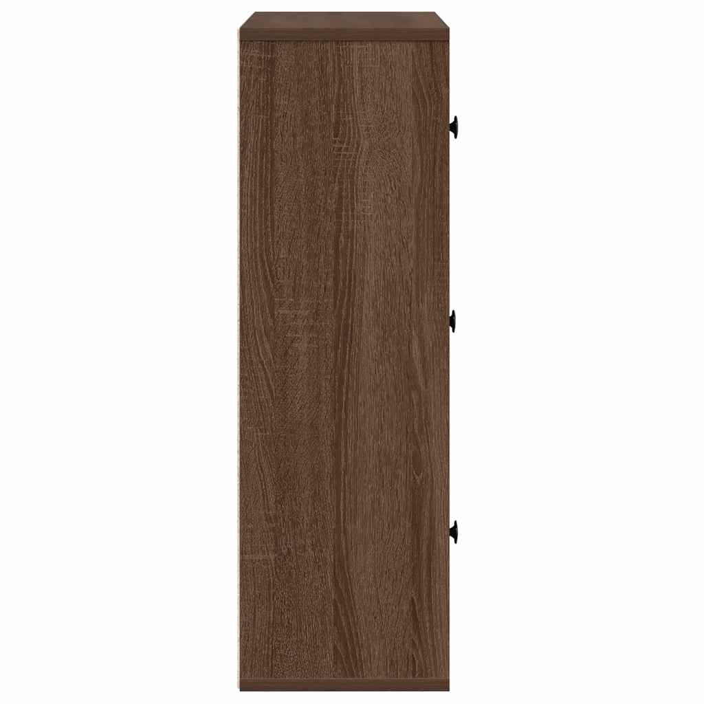 vidaXL Bookcase Brown Oak 60x24x76.5 cm Engineered Wood